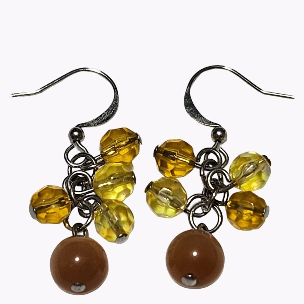Retro Beaded Dangle Drop Earrings Statement 60s 70s Fashion Jewelry Women